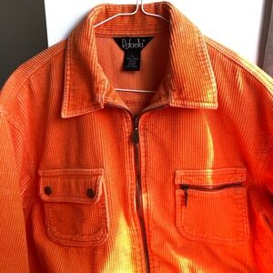 Rafaella Orange Wide Wale Corduroy Zip Jacket